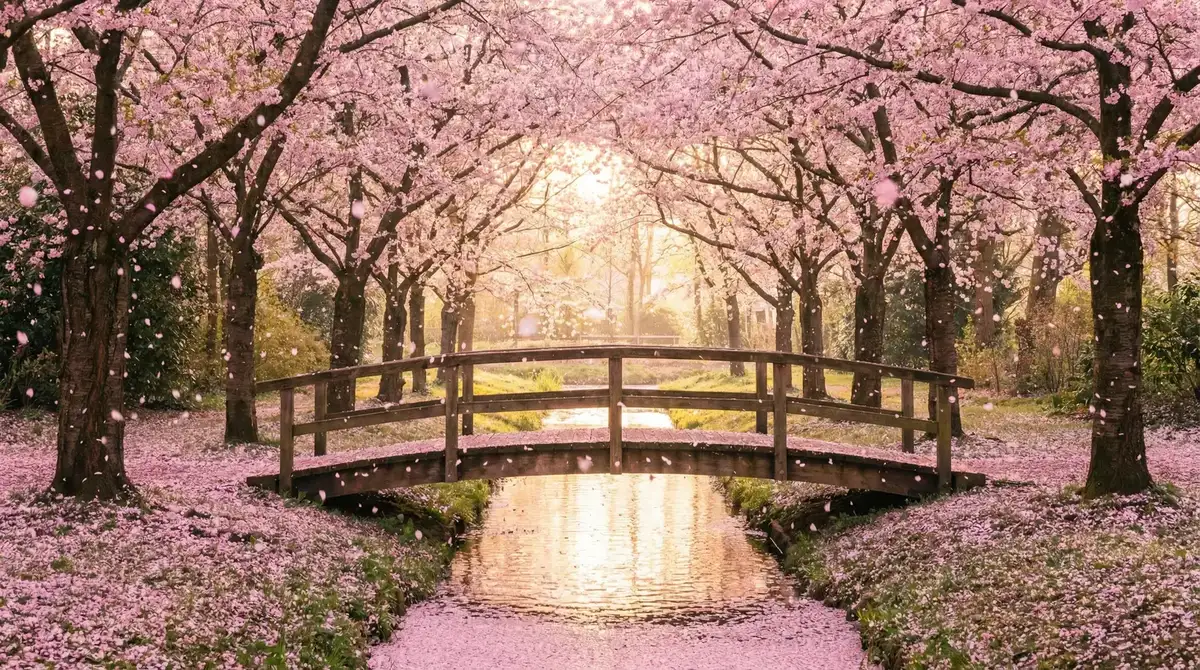 樱花桥畔 - 主播夏娃 唯美风景
